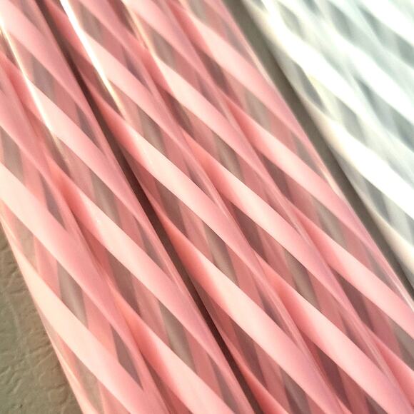 Lot of Fifteen Pink and White Colorful Reusable Plastic Straws New! - Picture 3 of 5